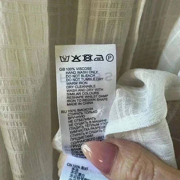 New Reiss Marcia Ladder Sheer Interest White Blouse Size 4 - Picture 9 of 13